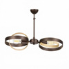 NG Lighting Kremasto Fotistiko Rag Xeiropoiito Metalliko Skouria/Moka Difoto E27 52x70cm 2024077